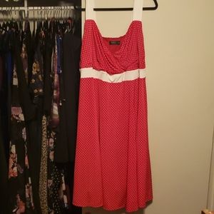 Fun and flirty Igigi red and white polka dot dress